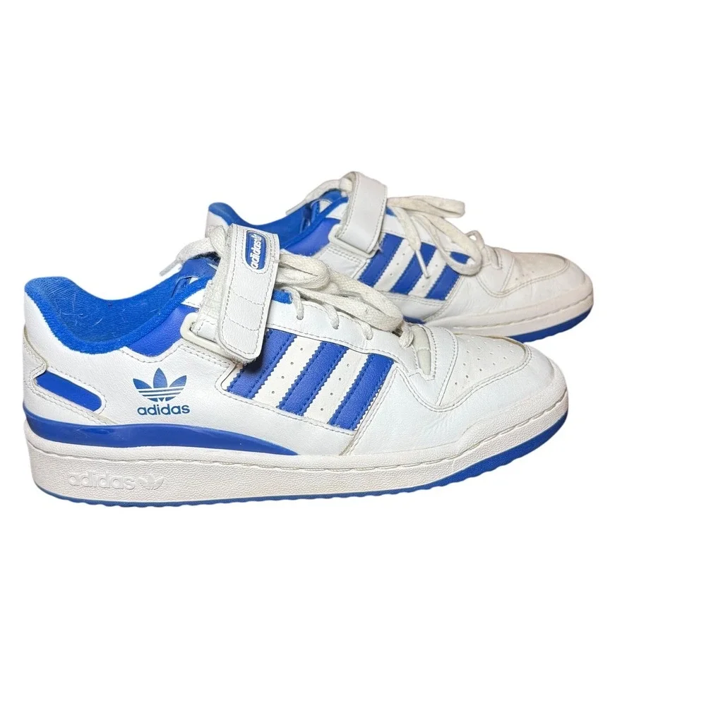 Adidas Forum Low Mens Sneakers White Royal Blue‎ FY7756 Size 9
